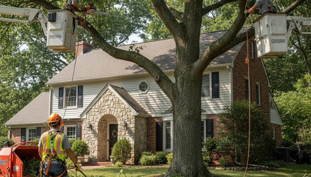 Tree service crew in Philadelphia, PA performing professional tree removal and cleanup