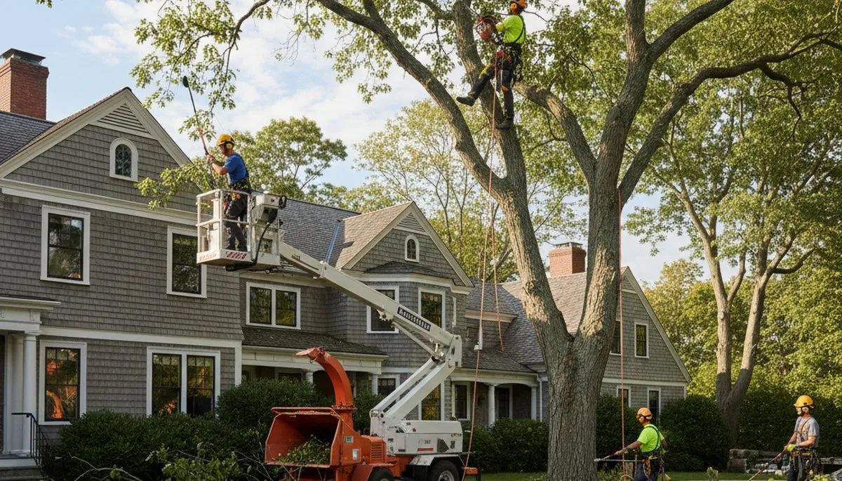 Tree service crew in Philadelphia, PA providing professional tree removal and trimming services