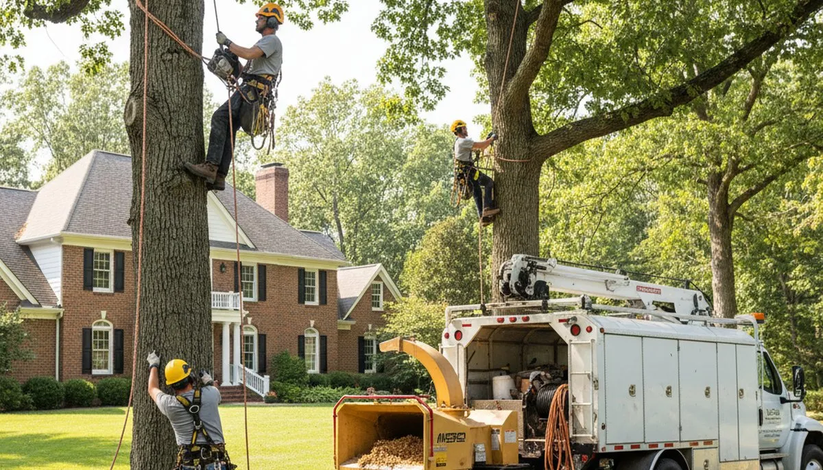 Tree service crew removing a tree in Philadelphia, PA